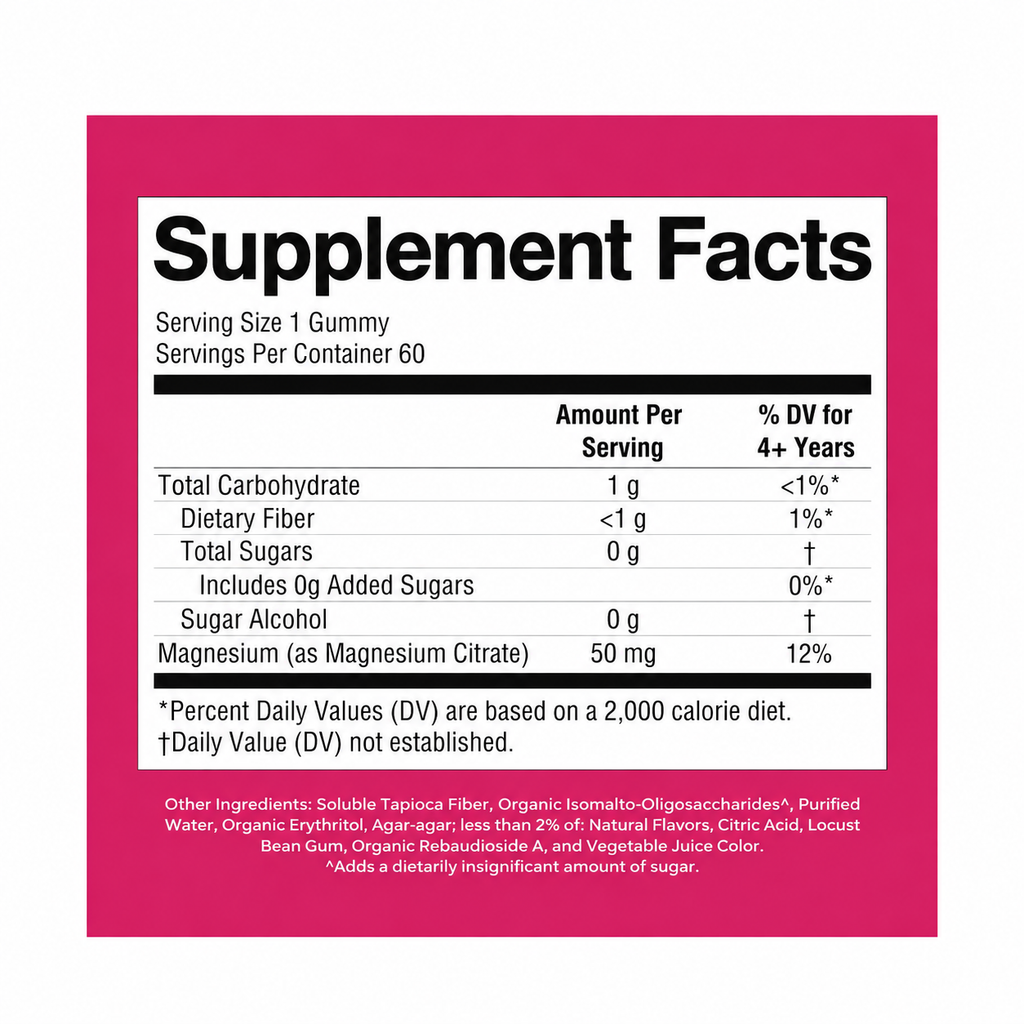 MaryRuth Organics Kids Magnesium Gummies, 60 Count