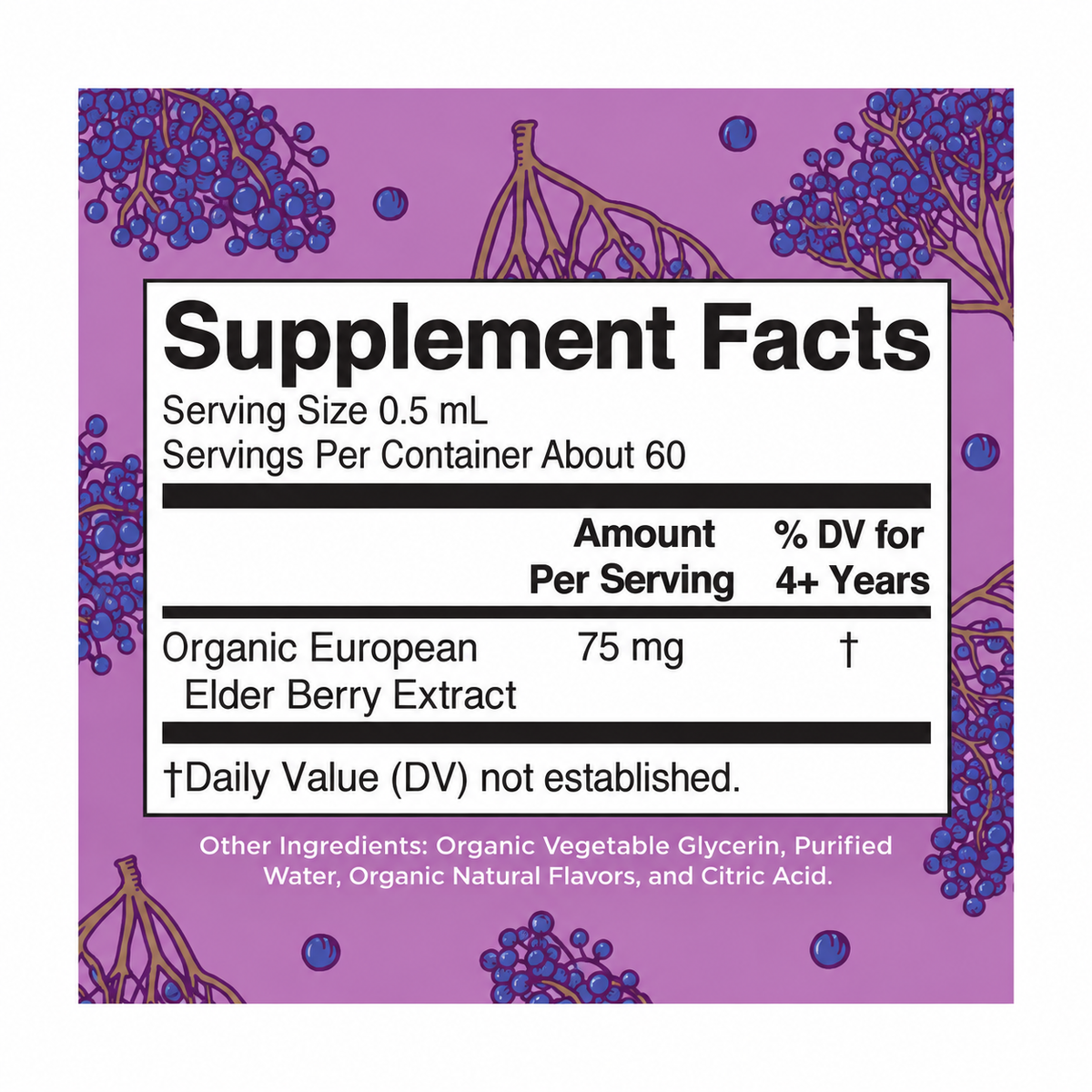 MaryRuth Organics Organic Toddler Elderberry Liquid Drops, 1 oz/30 mL