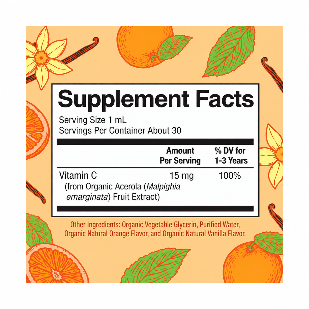 MaryRuth Organics Organic Toddler Vitamin C Liquid Drops, 1 oz/30 mL