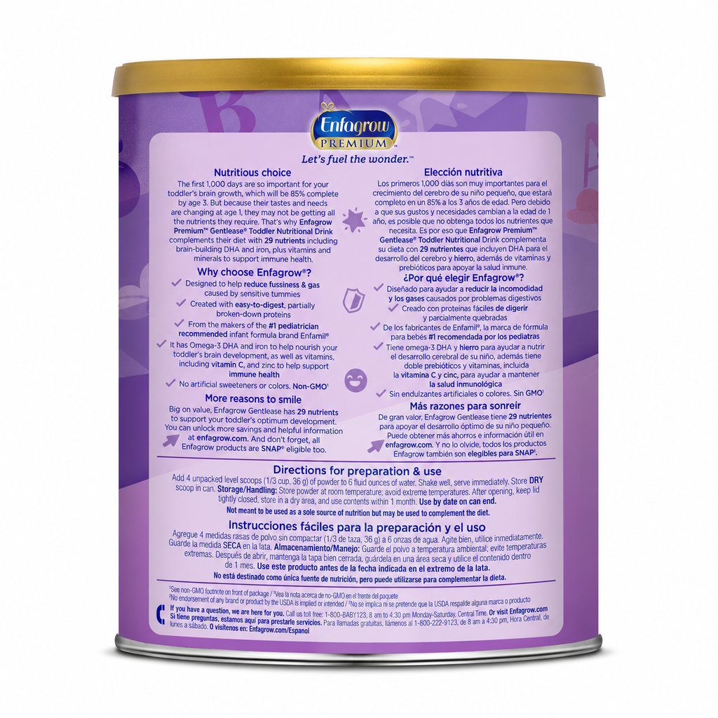Enfamil Enfagrow Premium Gentlease Toddler Nutrition, 1.82 lbs/ 825 g