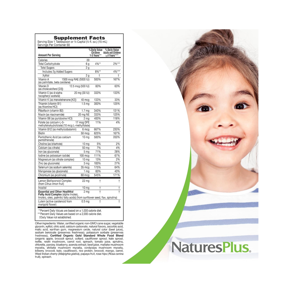 NaturesPlus Animal Parade Gold Multivitamin Children's Liquid, 30 oz/ 887.1 ml
