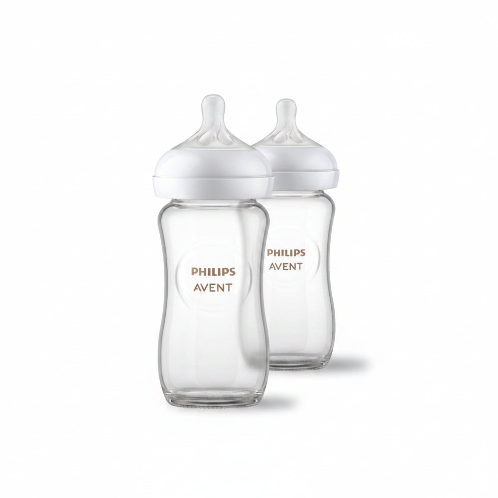 Philips Avent Natural Response Glass Baby Bottles 8 oz/240 mL 2-Pack