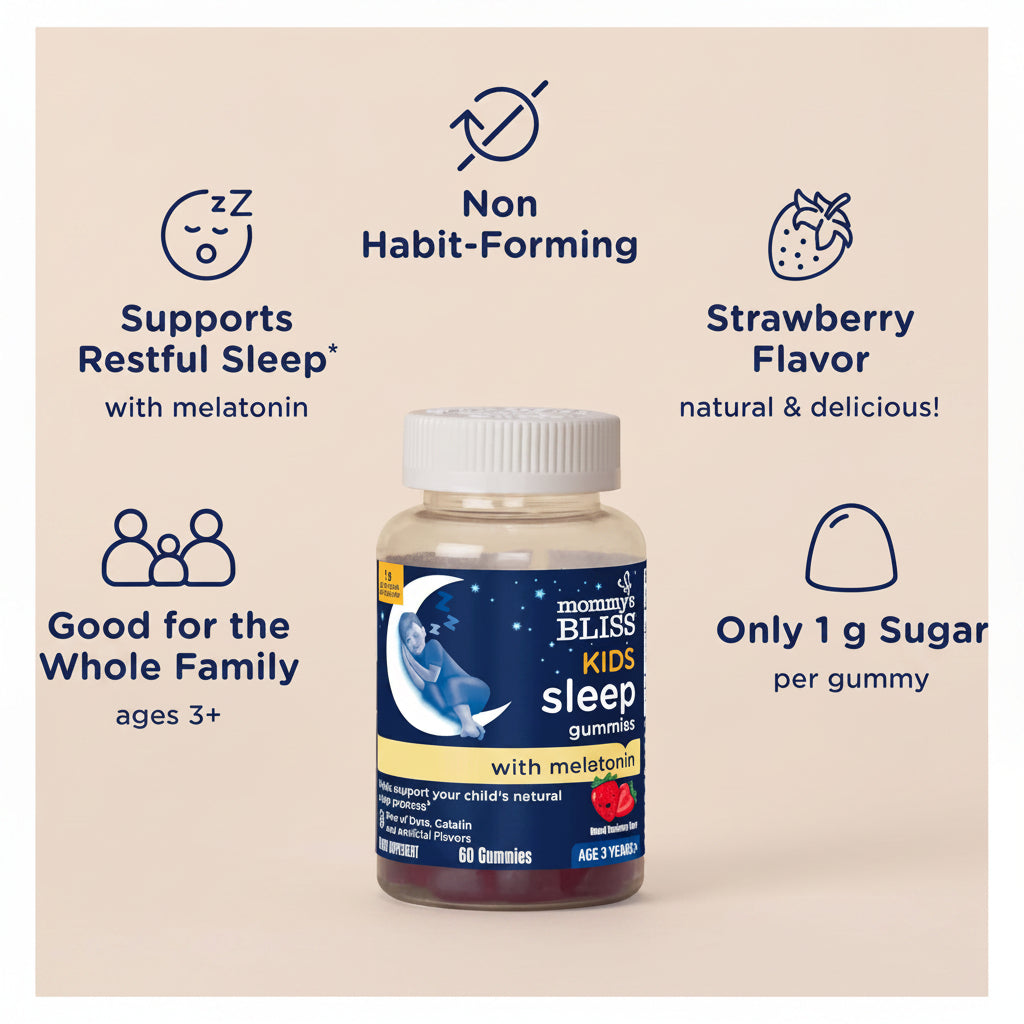 Mommy's Bliss Kids Sleep Support Gummies with Melatonin, 60 Count