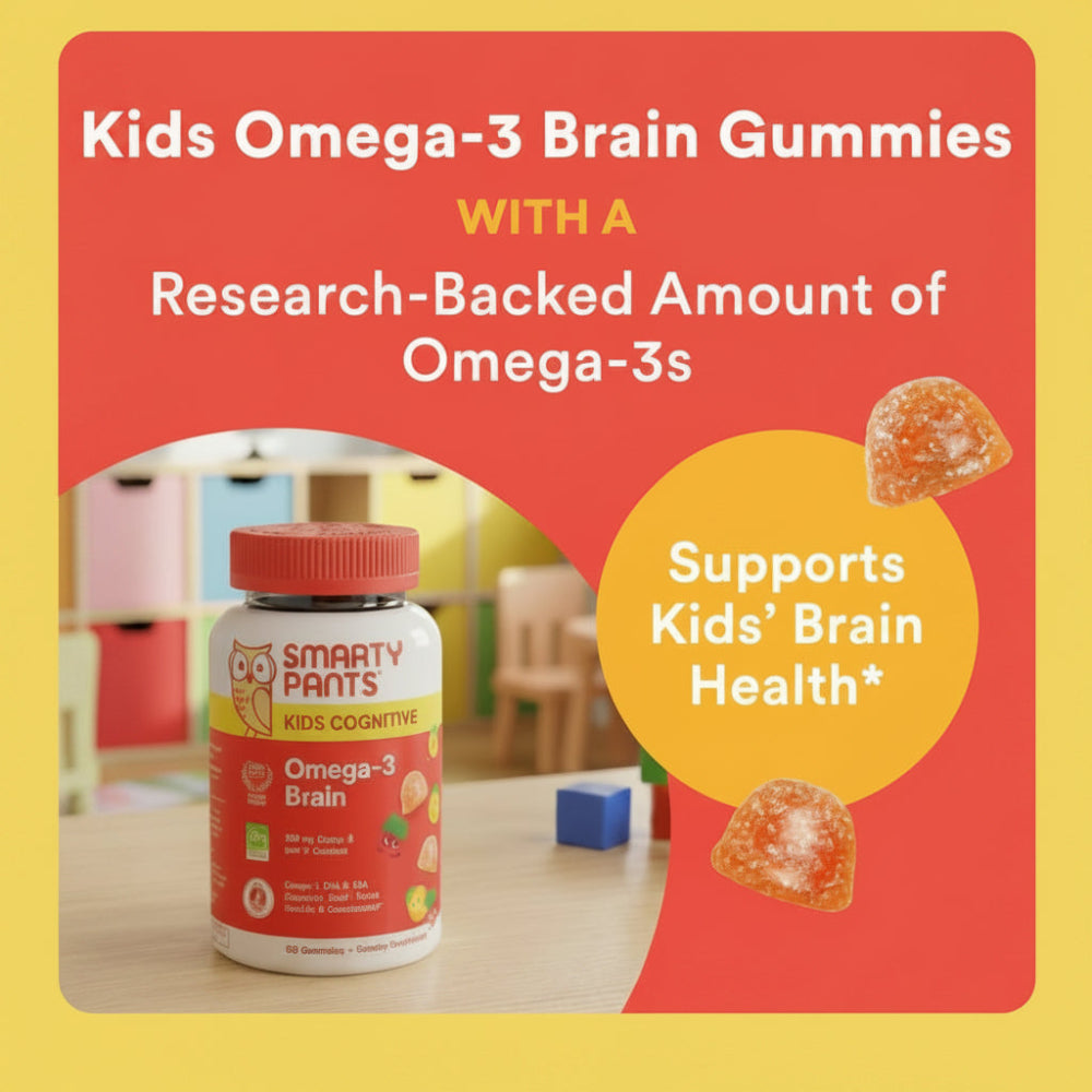 SmartyPants Kids Omega 3 Gummies, 60 Count