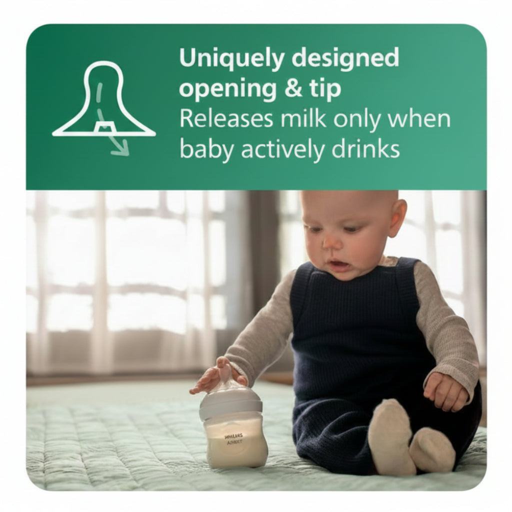 Philips Avent Natural Response Glass Baby Bottles 4 oz/120 mL 4-Pack