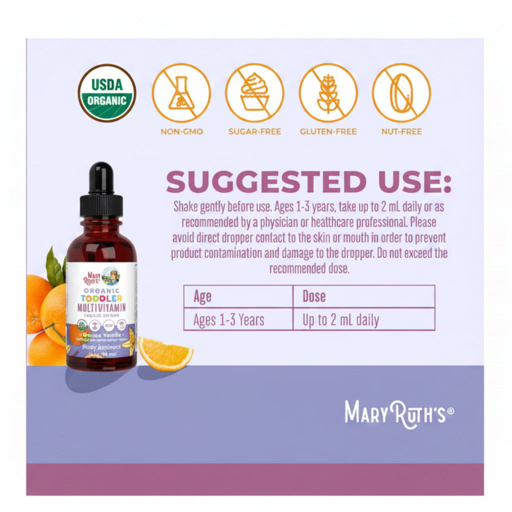 MaryRuth Organics Organic Toddler Multivitamin Liquid Drops 2 oz/60 mL