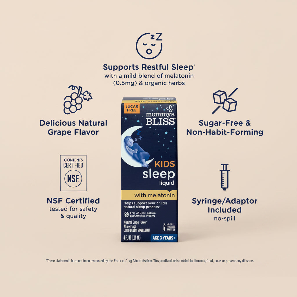Mommy's Bliss Kids Sleep support Liquid with Melatonin, 120 mL