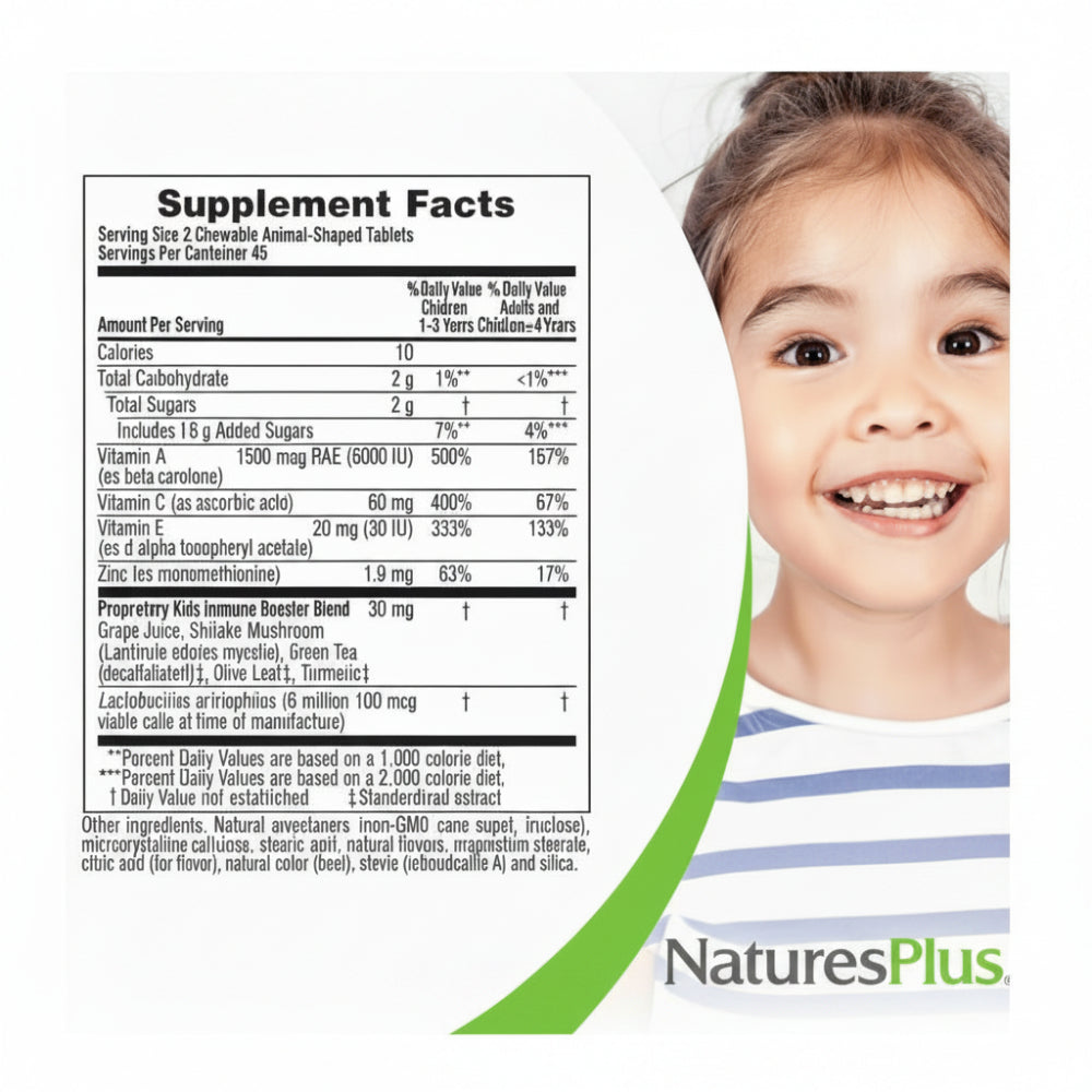 NaturesPlus Animal Parade Immune Booster Chewable, 90 Count