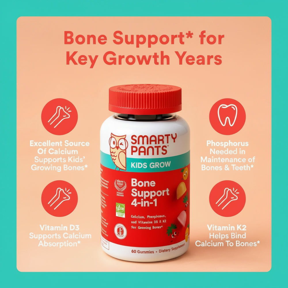 SmartyPants Kids Bone Support Gummies, 60 Count
