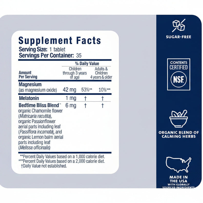 Mommy's Bliss Kids Sleep support Chewables with melatonin + Magnesium, 35 Count